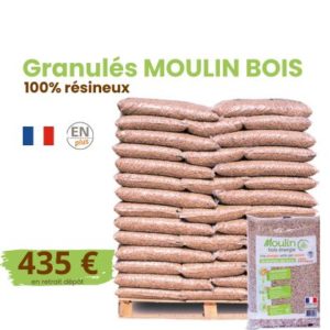 “Offre de Printemps” Moulin Bois 100% résineux – Palette 65 sacs