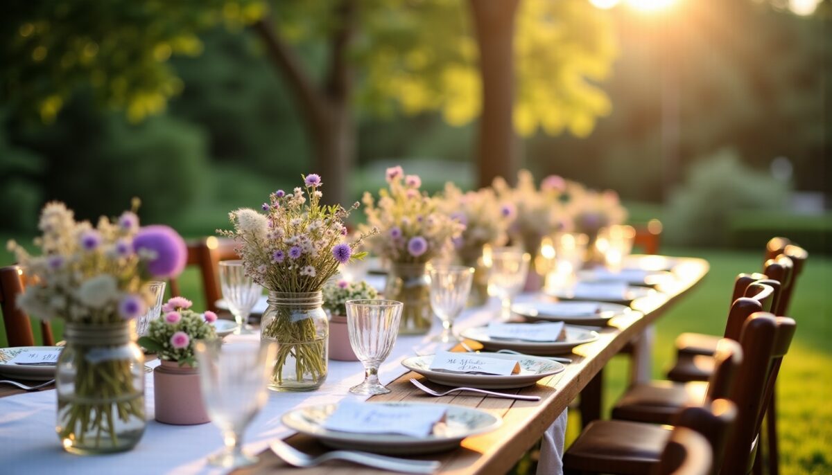 Idées créatives pour une décoration de table champêtre inoubliable lors d’un baptême
